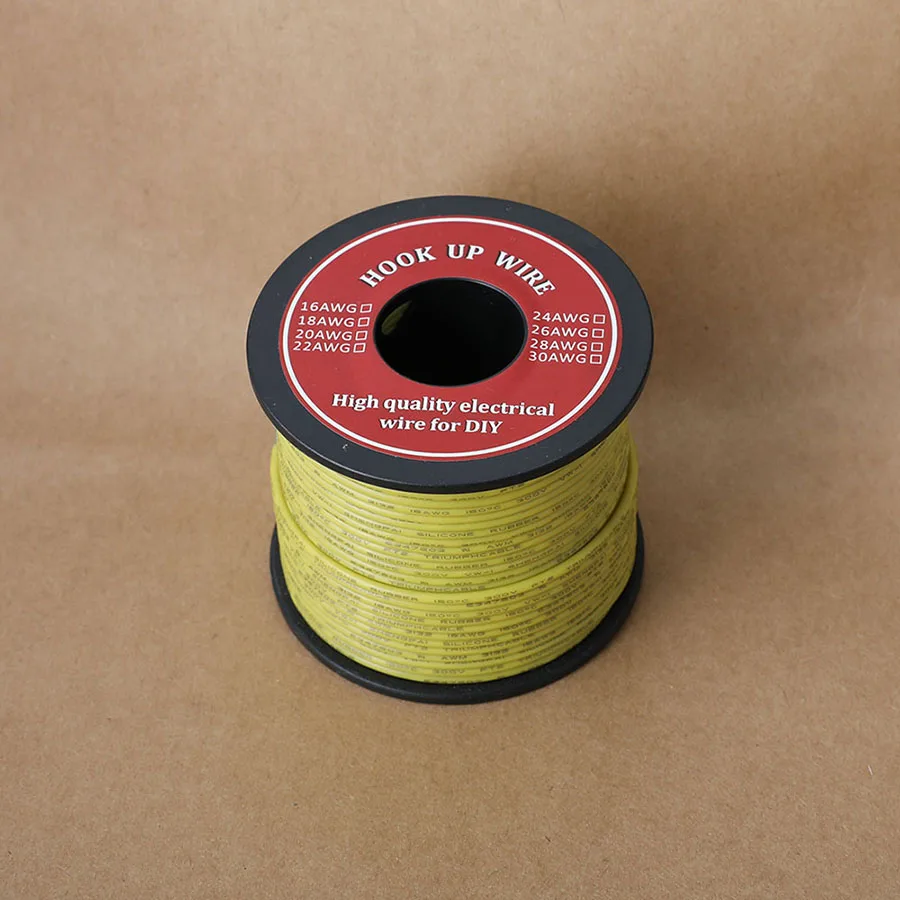 50-100m/Roll Silicone Wire Cable Electrial Wire Tinned Copper Flexible DIY Electronic Line UL3132 24 AWG Stranded  Electron Wire