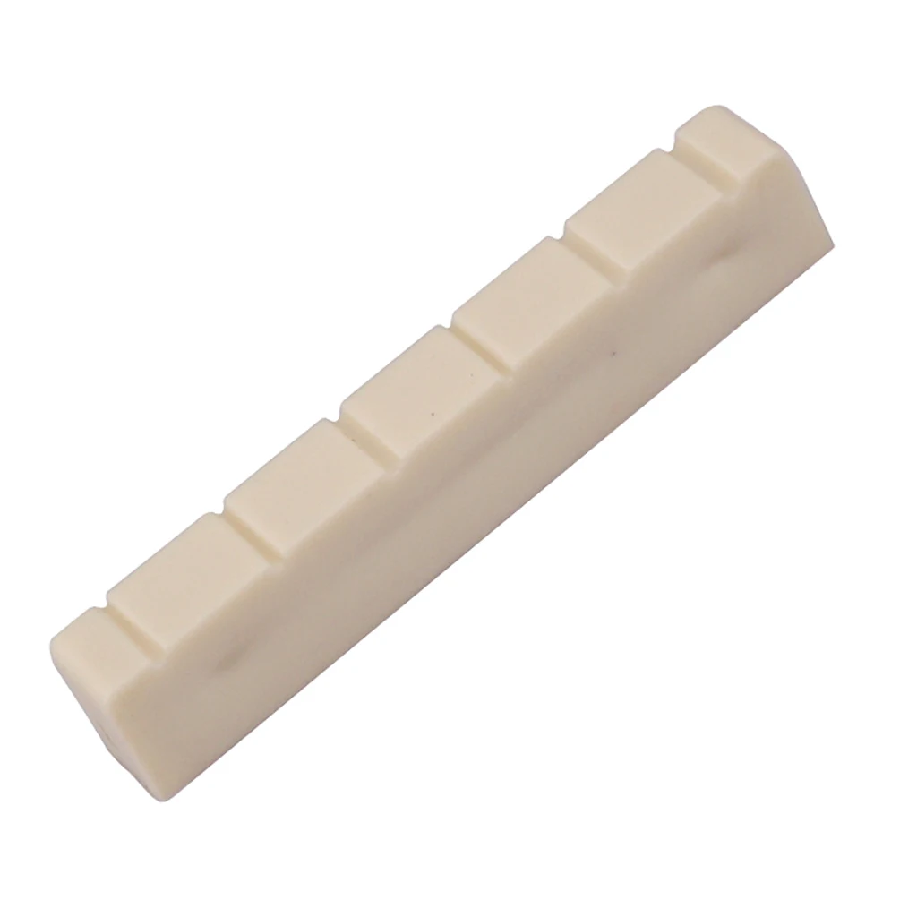 2 Pieces Bones Classic Guitar Slotted Nut 48mm 6 Strings Classic Guitar Nuts Slotted Nuts Nut Plastic Bone