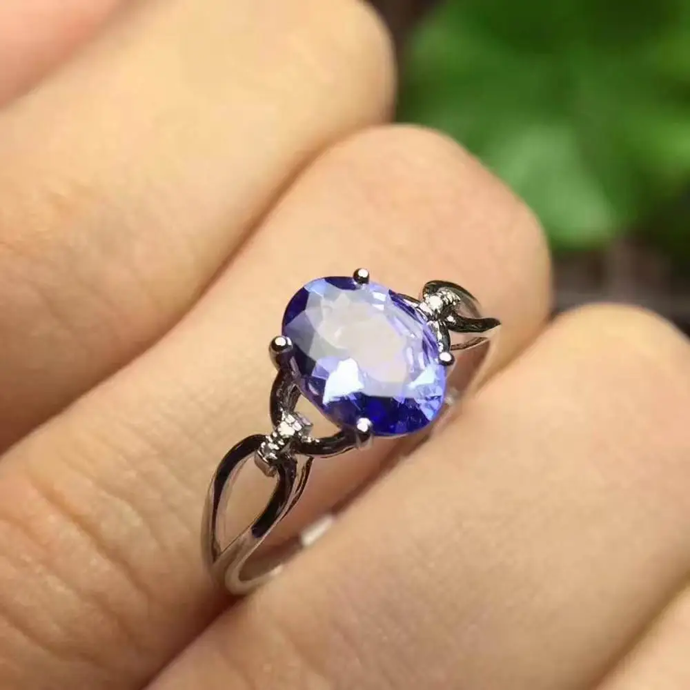 Natural And Real Tanzanite luxury ring ring Free shipping gemstone 925 sterling silver Fine jewelry