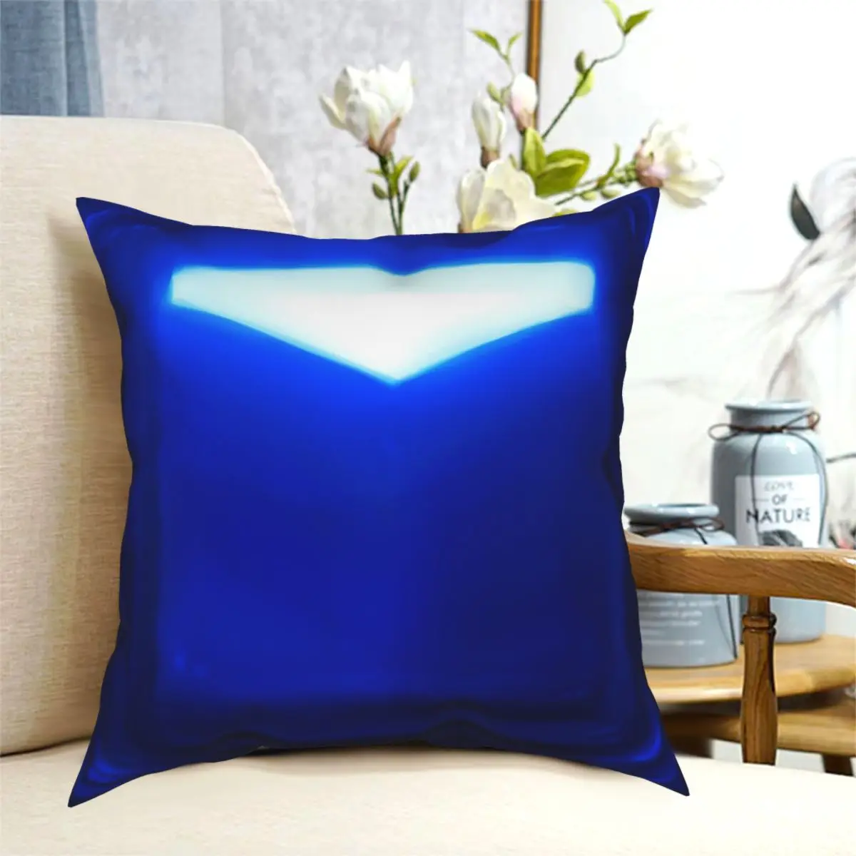 

Beat Saber Blue Block Cover Square Pillowcase Polyester Pattern Zip Decorative for Home Cushion Case 18"