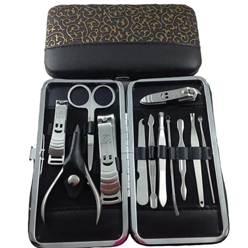 12 Pcs Multifunktionale Tasche Maniküre-set Maniküre Pediküre Set Nagel Knipser Schere für reisen oder zu hause verwenden Pflege Kit