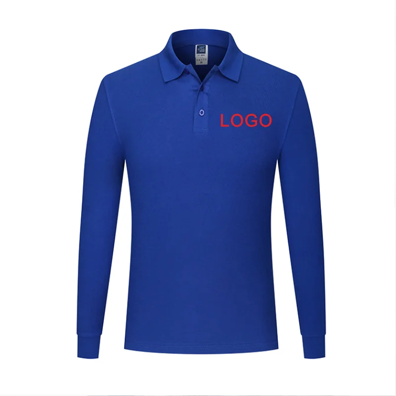 YOTEE Autumn Health Cotton Long Sleeve POLO Shirt Personal Company Group Clothing Custom Printing Design Photo LOGO