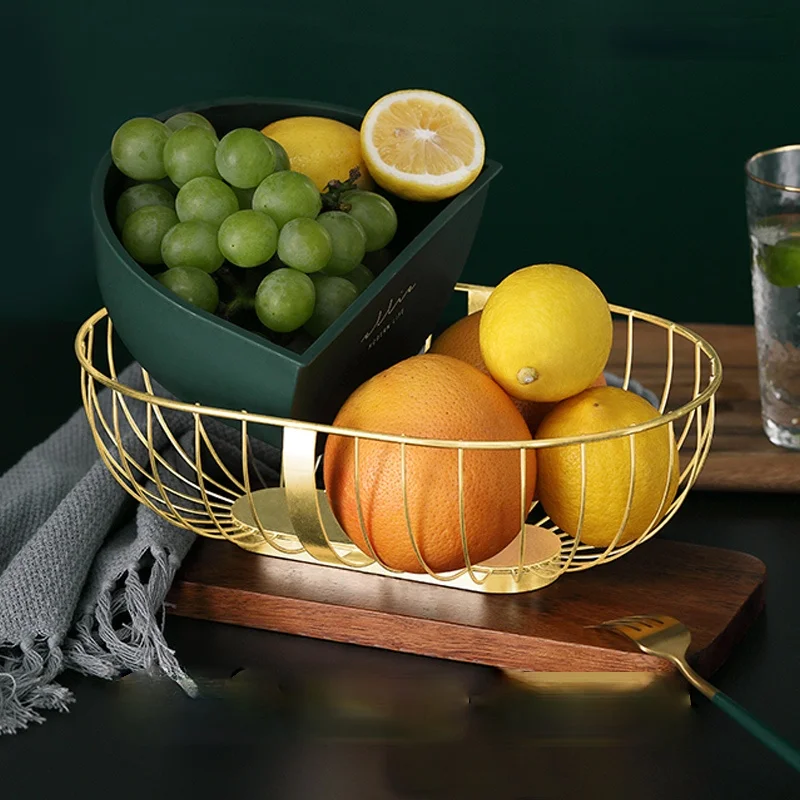 zq Fruit Plate Nordic Style Creative Modern Living Room Coffee Table Household Fruit Baskets Separated Snacks