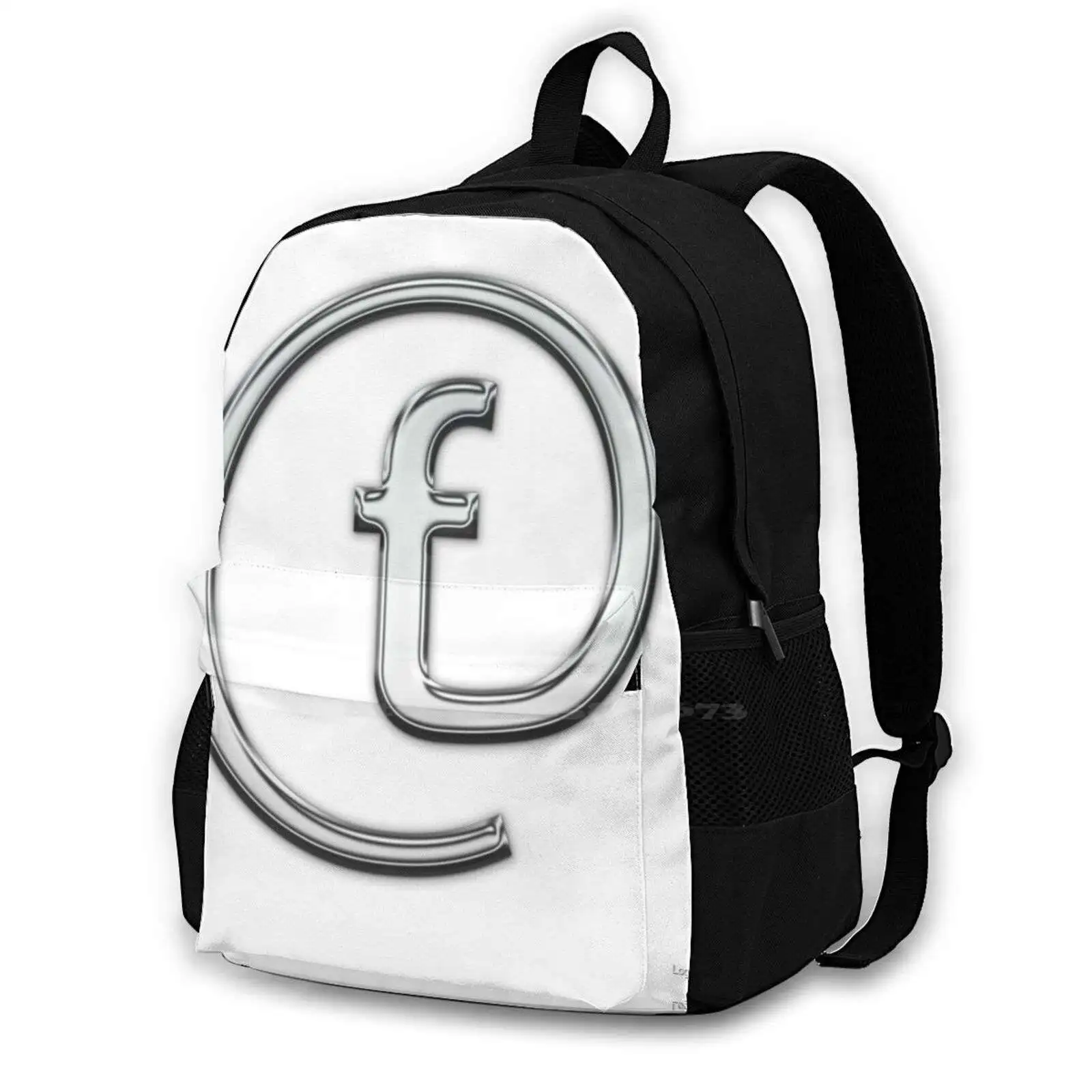 F In An @ Sign 3d Print Design Backpack Casual Bag Lower Case F Symbol F F Word