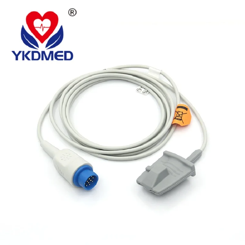 

YKD spo2 sensor suppliers for Adult finger soft tip spo2 probe works FOR Biolight M700 series 12pin /3m