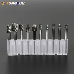 Wood Carving Milling Cutter Set High Speed HSS Routing Router Bits 10pcs/set Engraving Wood Working for Dremel Tools