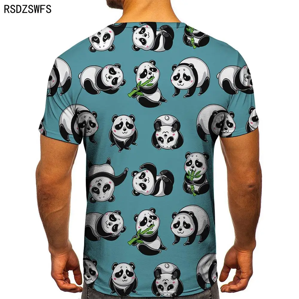 2021 Summer 3D Printing T-Shirt Panda Painting Men\'s Short Sleeves Trendy Menswear Entleman Style Design Casual Tshirt Tops Tees