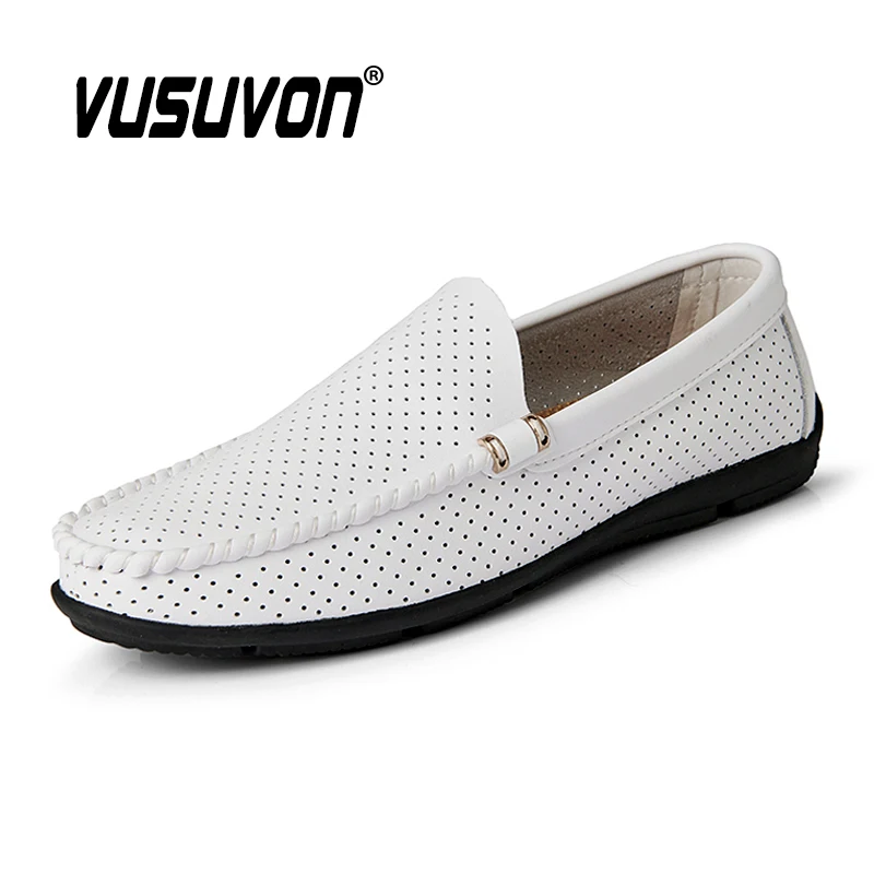 Luxury Men Casual Shoes Fashion Mens Loafers Genuine Leather Men Shoes 2020 Summer Moccasins Slip On Driving Flat Shoes for Male