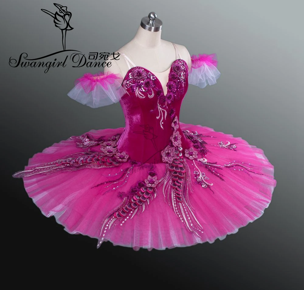 Sugar Plum Fairy Dark Pink Don Quixote Variation Professional Ballet Tutu Dress Paquita Ballerina Women BT9040