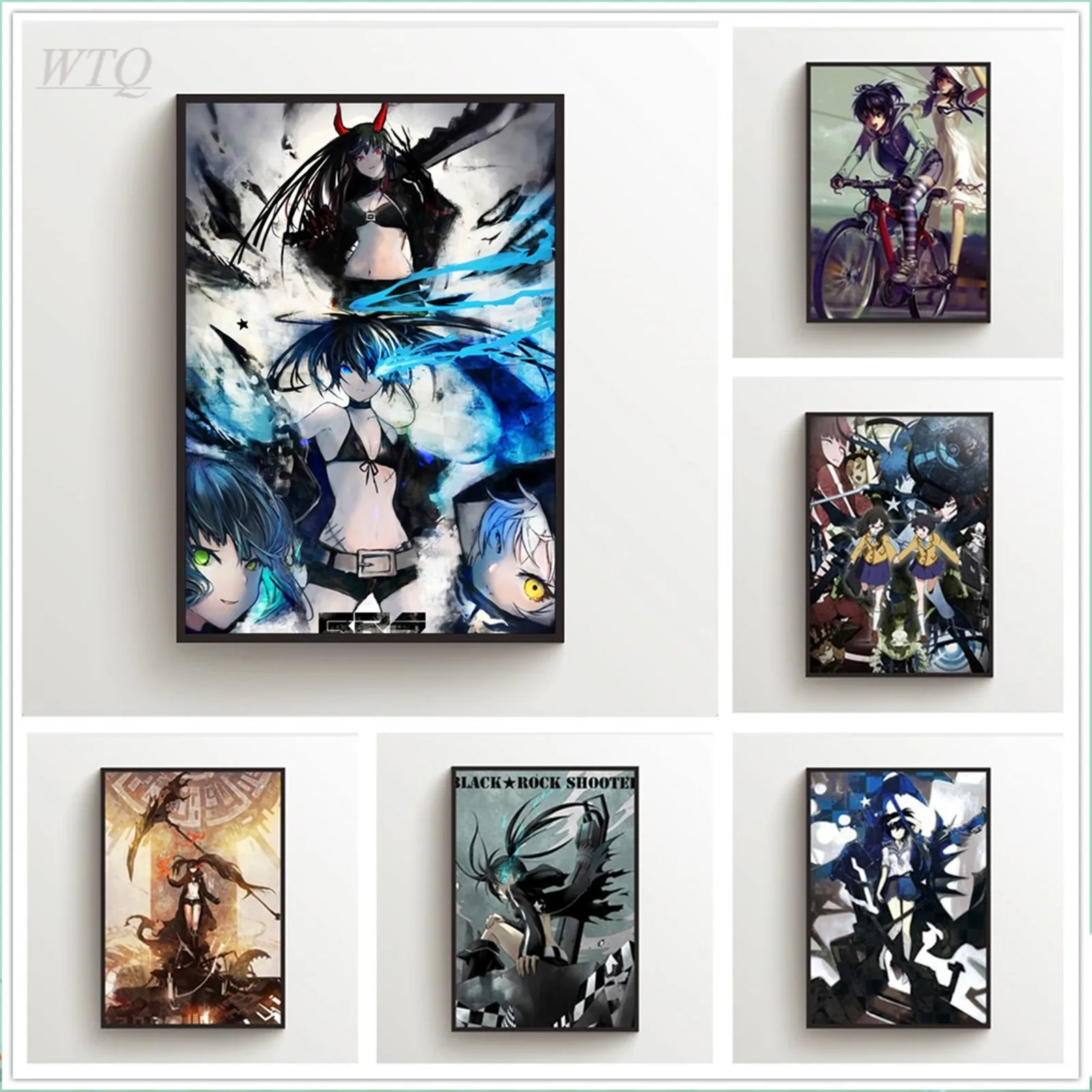 Black Rock Shooter Kuroi Mato Anime Posters Canvas Painting Wall Decor Picture Wall Art Photos for Children's Room Home Decor