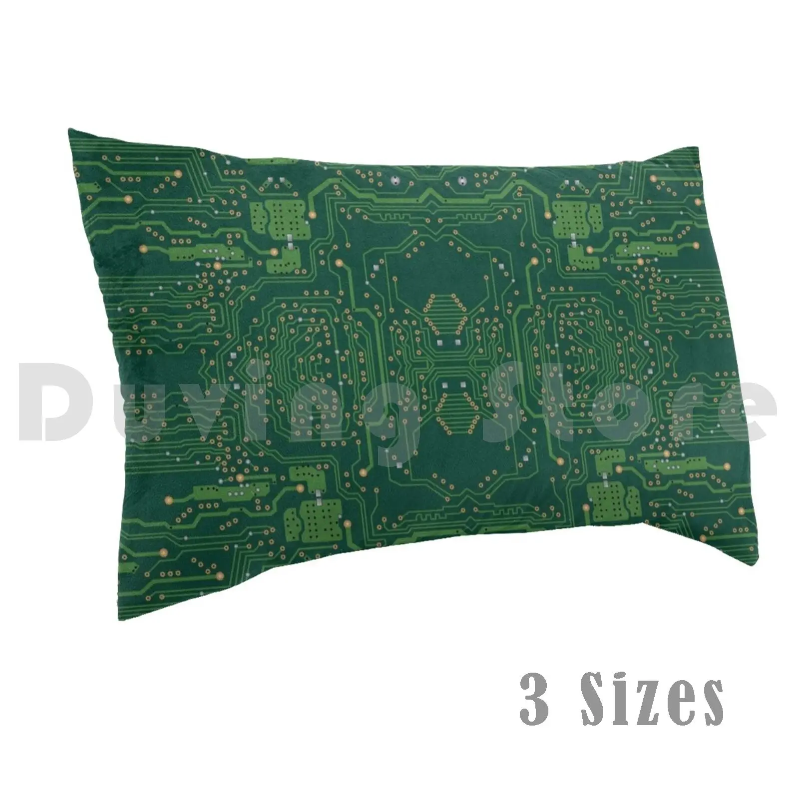 Computer Motherboard Pattern Pillow Case Printed 35x50 Computer Cpu Motherboard Electronics Circuits Green