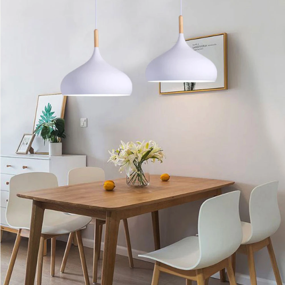 Nordic Modern E27 LED Pendant Lights Creativity Macaron Color Chandelier Indoor Home Restaurant Bedroom Bedside Living Room Bar