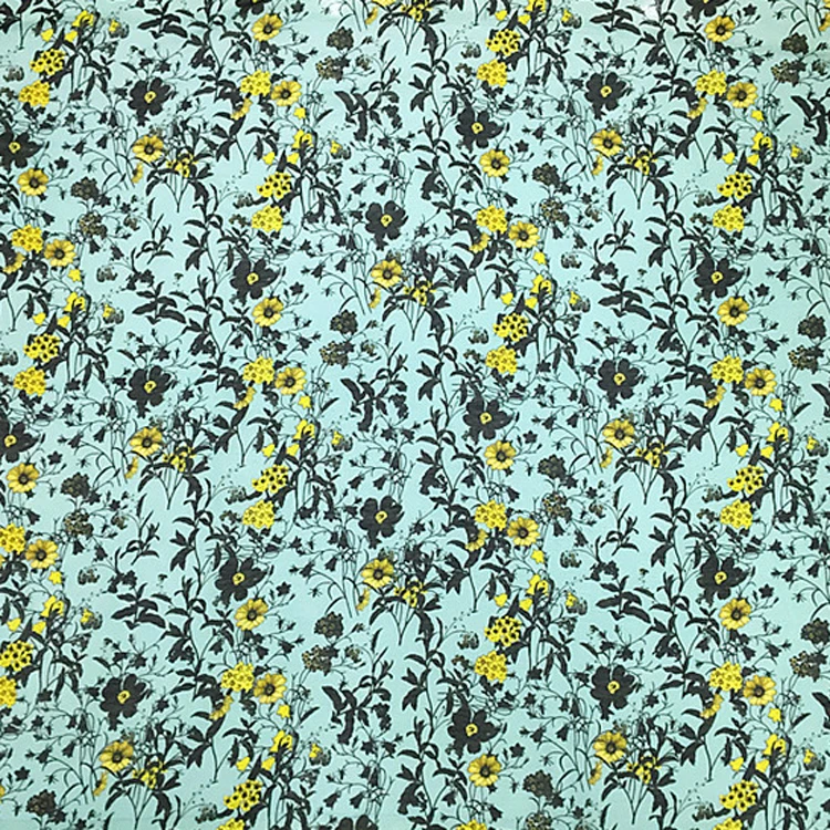 Floral on laker blue natural fabric silk linen fabric sheer cool for summer dress,SLN202