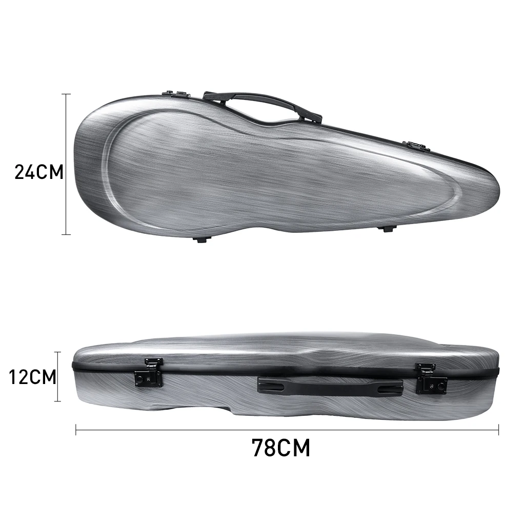 NAOMI Bullet Shape Carbon Fiber Composite Violin Case Hard Shell Storage Box 4/4 Acoustic/Electric Violin Russia Fiddle Case 4/4