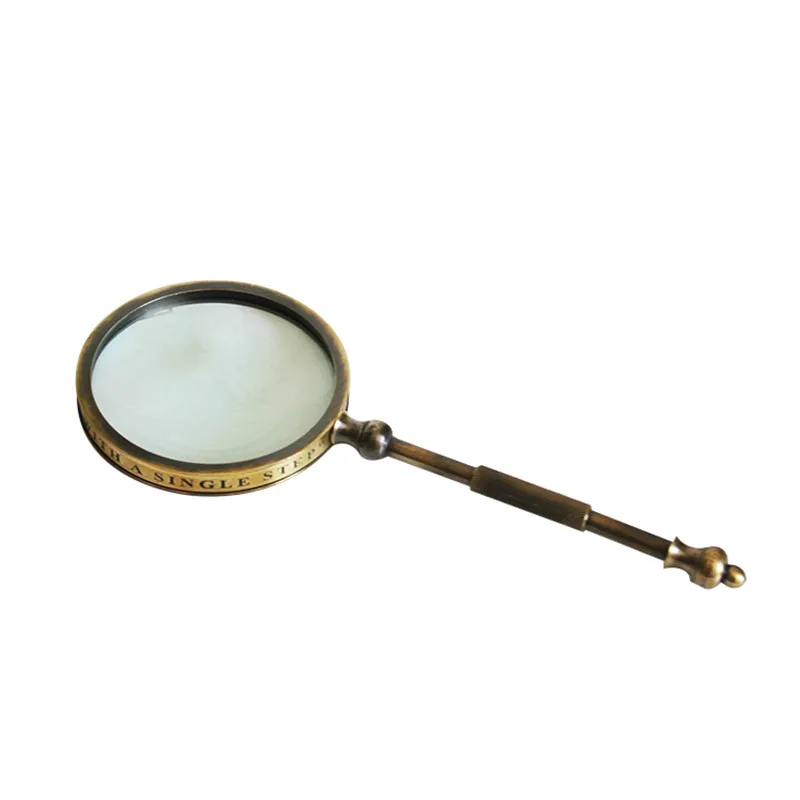 

Handmade Brass Retro Cool Magnifying Glass Ten Times Elderly Reading Portable Study Antique Collectibles Lucky Crafts homedecor