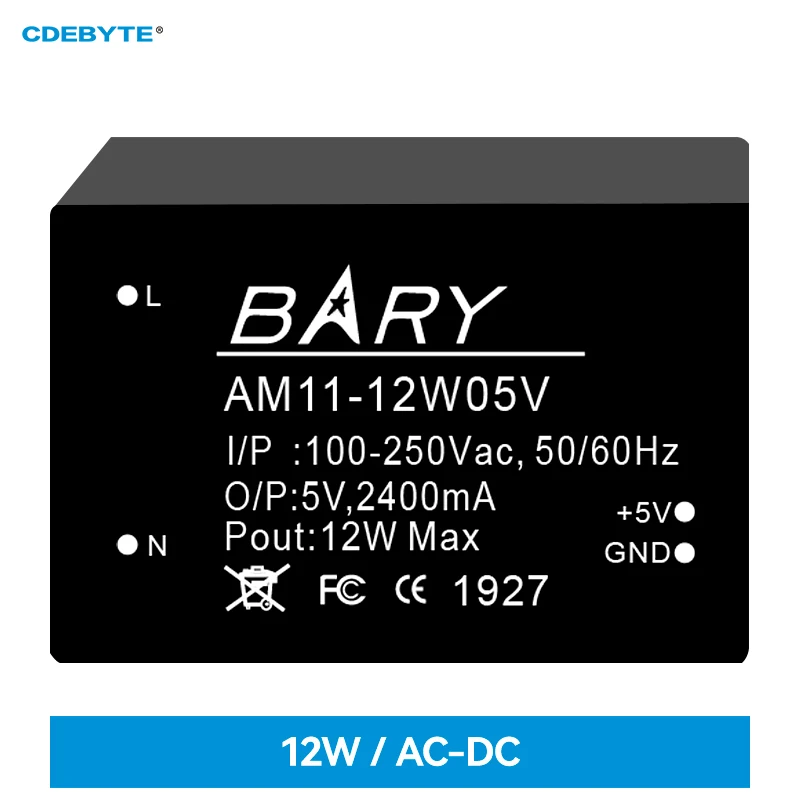 CDEBYTE AM11-12W05V Mini AC-DC Buck Power Supply Module 12W IoT Industrial Grade Design Low Power 5V AC80-250V DC5.0V/2A/5%