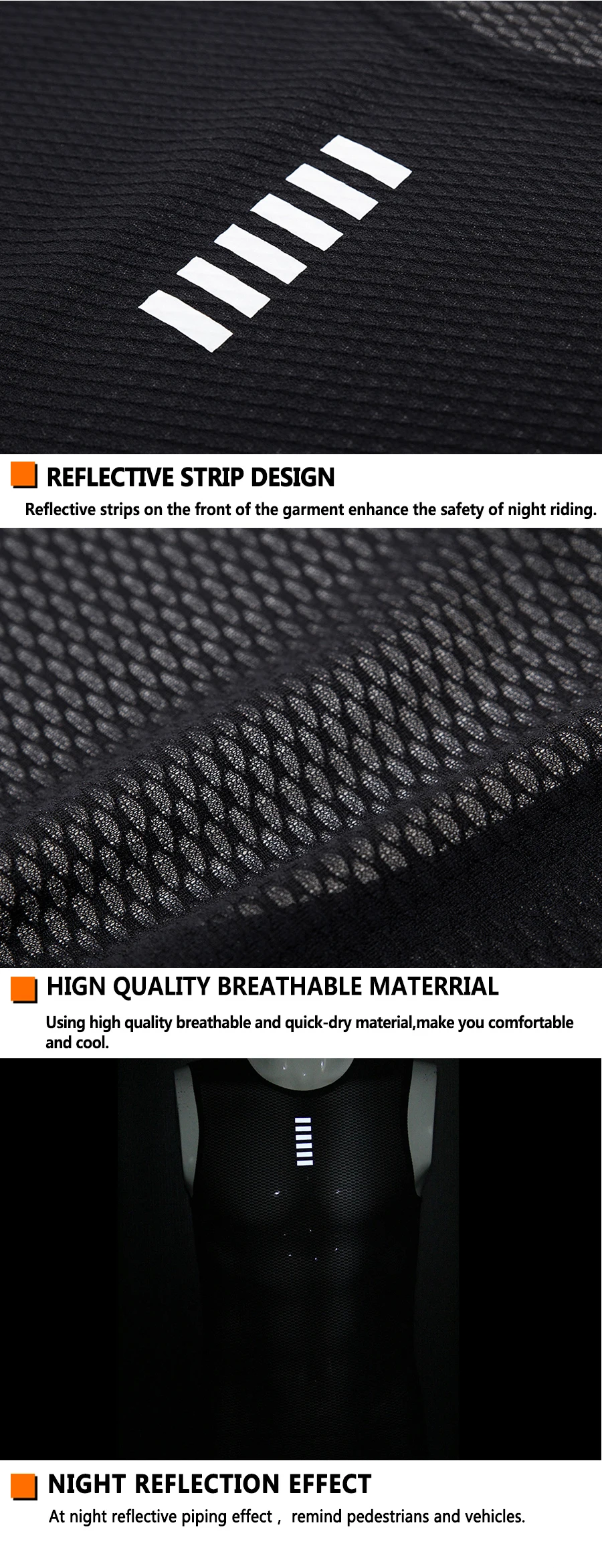 YKYWBIKE Mode Männer Radfahren Jersey Radfahren Weste MTB Rennrad Fahrrad Weste Mesh Unterwäsche Radfahren Basis Schichten Kleidung – Detail 12