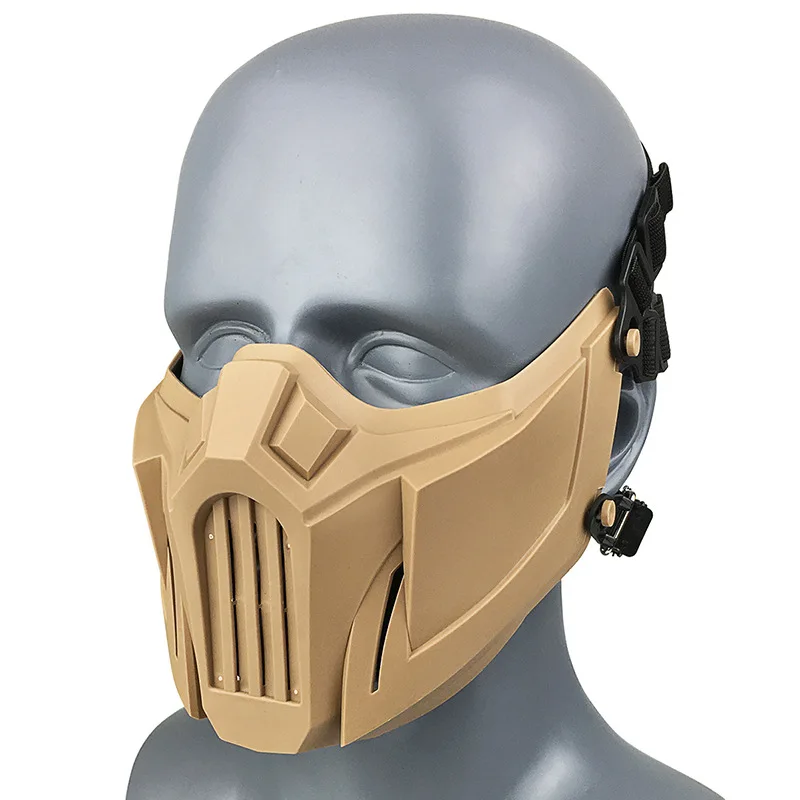 Demi-masque airsoft avec sangle réglable pour homme, masque en maille de paintball, masques Dulhelmet, masque facial noir