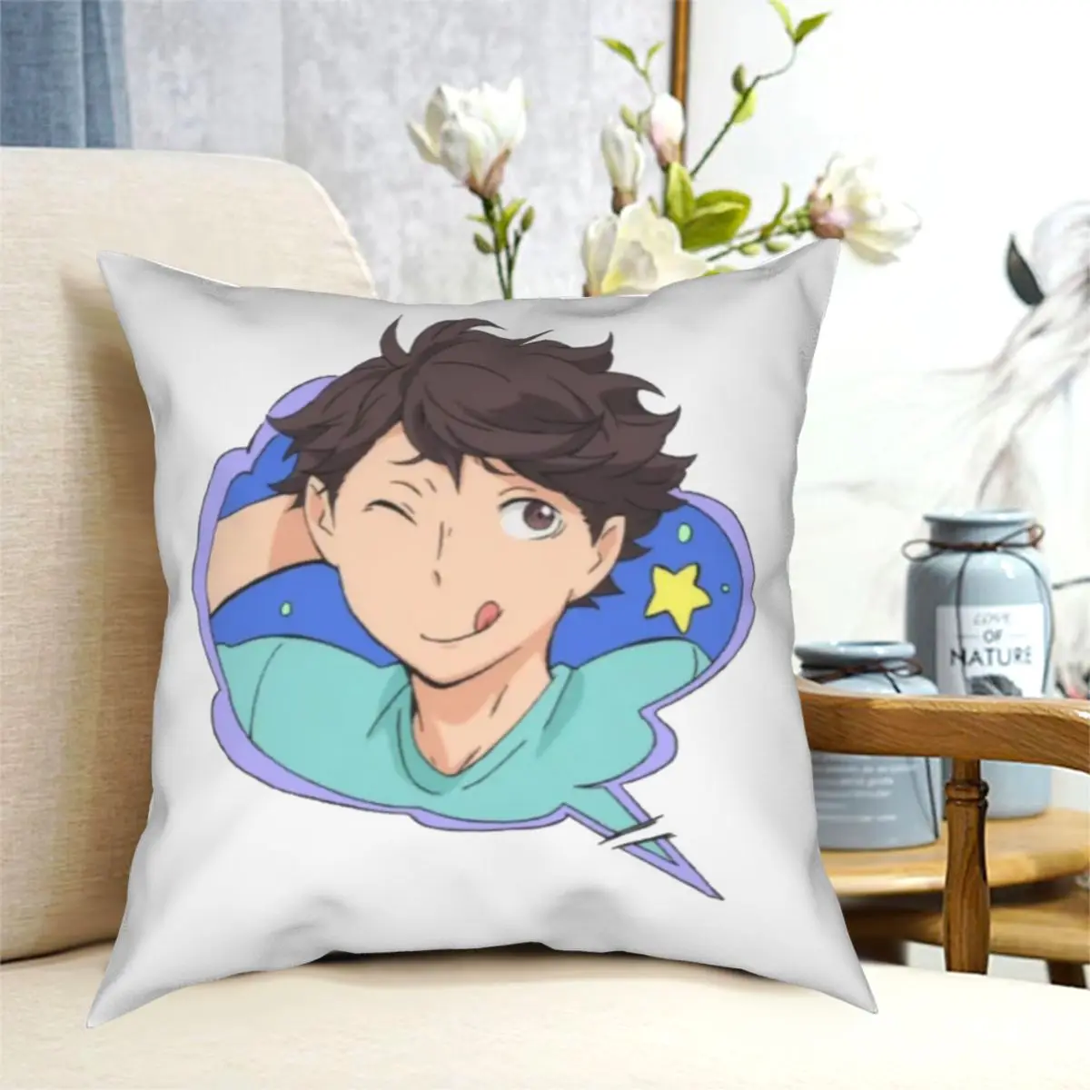 Haikyuu! Oikawa Tooru Pillowcase Creative Zipper Decorative Pillow Case for Bed Cushion Cover 45*45cm