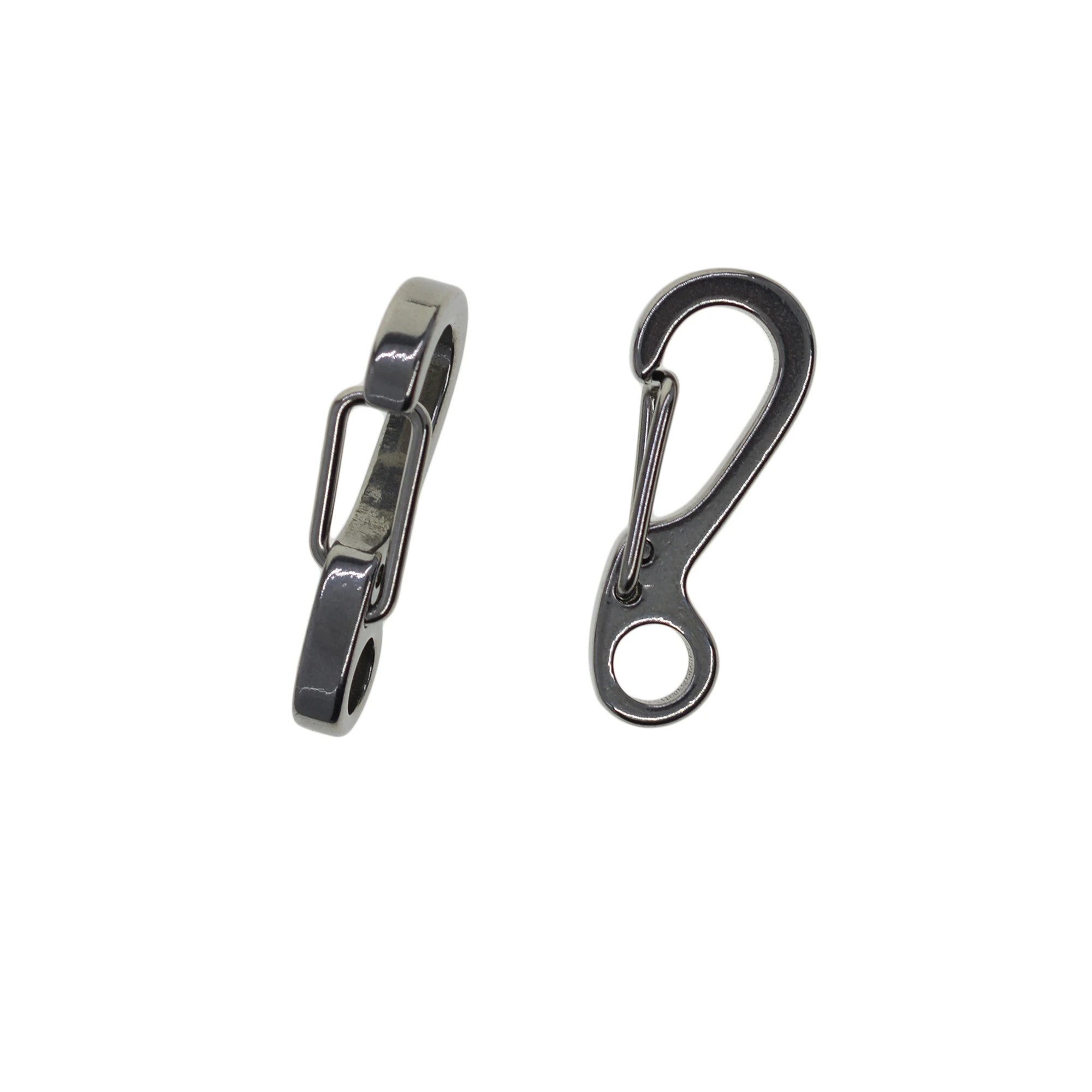 6 pcs 1 inch Small Super strong solid stainless steel spring snap hook quick release carabiner paracord clasp diving EDC