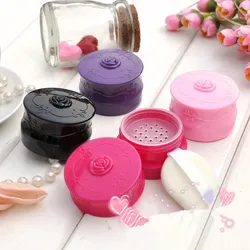 50ML Empty Loose Powder Box Jar With Grid Sifter & Puff Flower Pattern Packing Beads Container Powdery Cake  Cosmetic Case