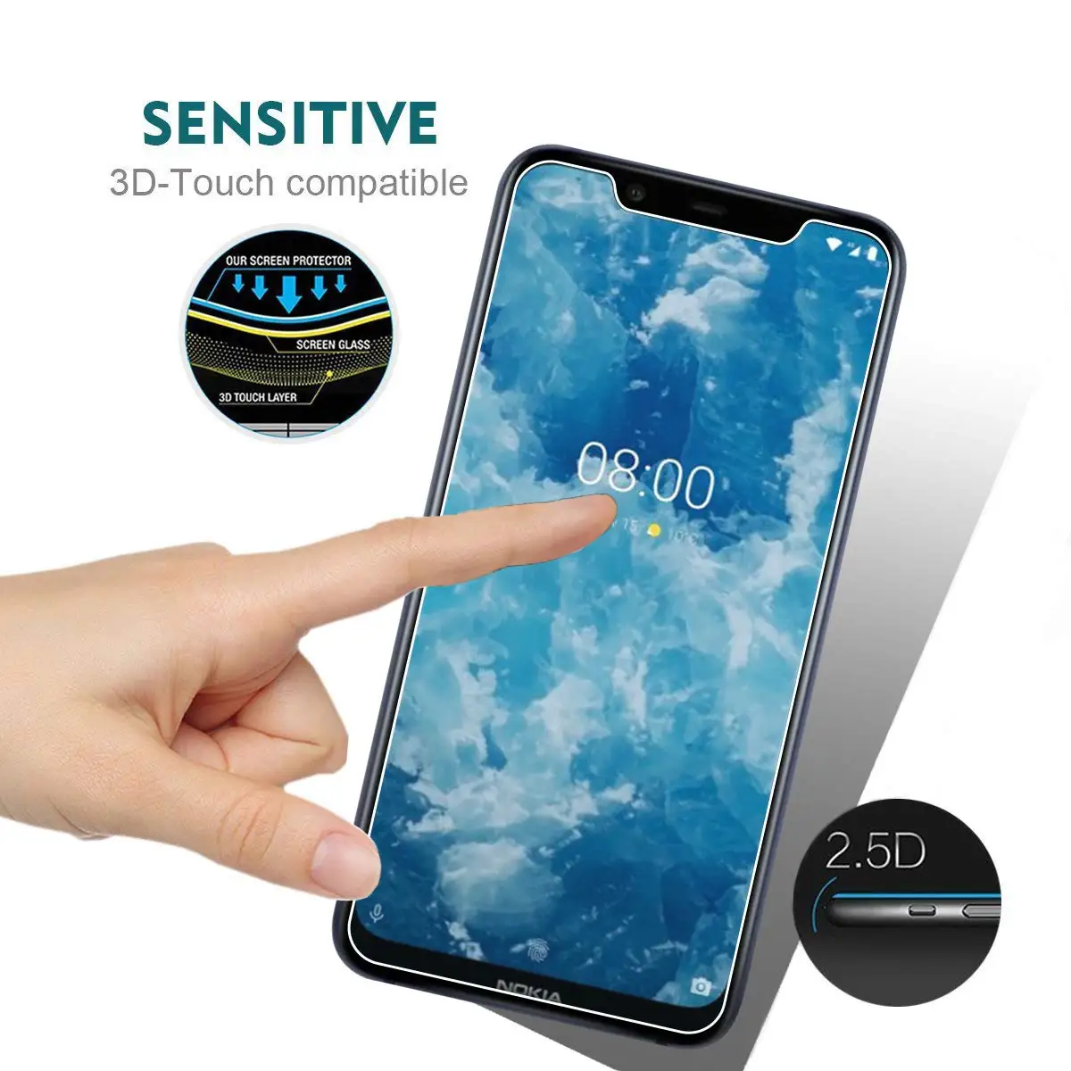 For Nokia5.1 Tempered Glass 2.5D Premium Screen Protector Film For Nokia 5.1 TA-1061 5.5