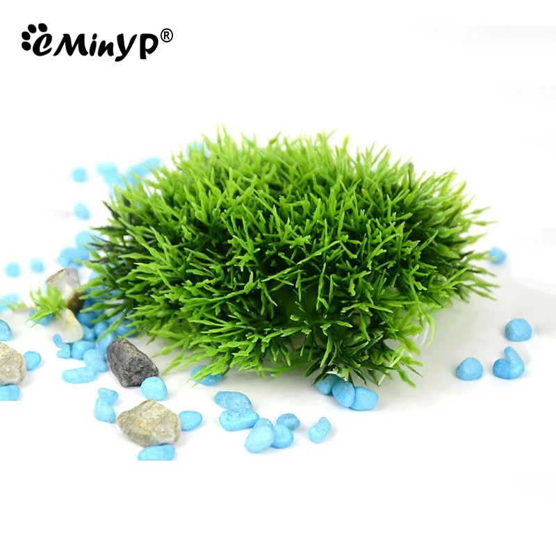 Aquarium Decor Artificial Small Bushes Fish Tank Simulation Plastic Hydroponic Plants Green Yellow Red Grass Landscape Decor