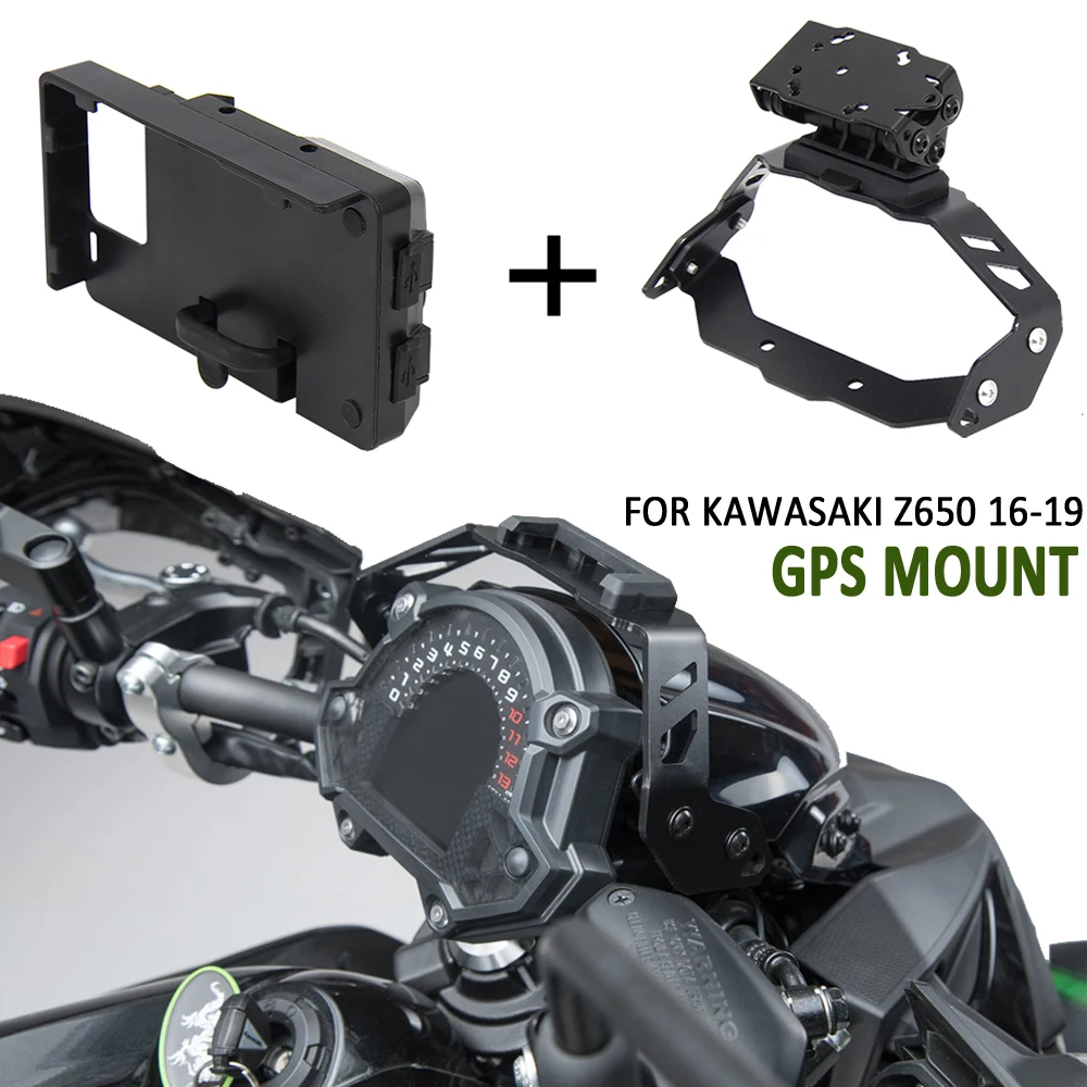 NEW Motorcycle Accessories GPS Navigaton Plate Bracket Phone Stand Holder For Kawasaki Z650 2016 2017 2018 2019