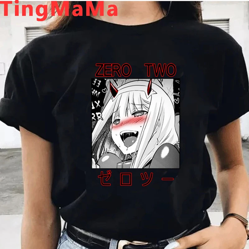 Hot Japanese Anime Darling In The Franxx T Shirt Men Kawaii Cartoon Zero Two Graphic Tees Unisex Harajuku Casual T-shirts Male