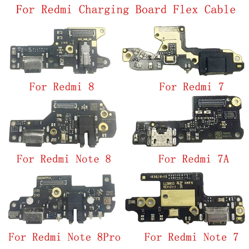 Original USB Charging Port Connector Board Parts Flex Cable For Xiaomi Redmi 7 7A 8 Redmi Note 7 7 Pro Note 8 8Pro USB PCB Board