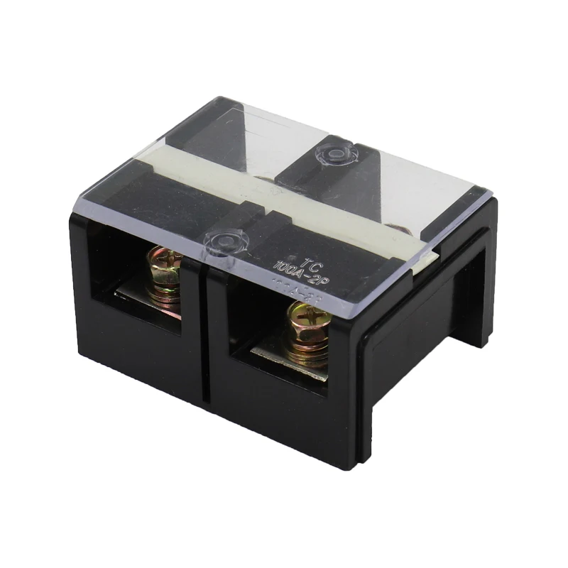 TC-602 603 604 605 Terminal Block Row TC Series 60A 600V 4P Connection Lug Plate Fixed Terminal Covered Screw Barrier Strip