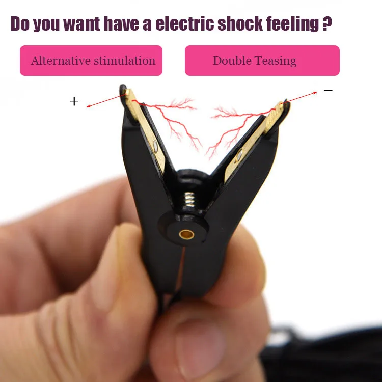 BDSM Electric Shock Accessory,Nipple Clamps Clitoris Clip Stimulator Labia Clips Sex Game Breast Massage Flirting Toy For Couple