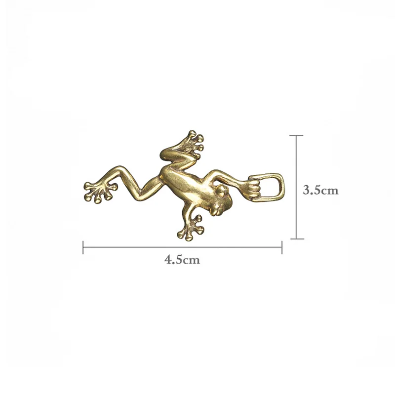 Brass Vintage Small Frog Keychain Pendants for Necklace DIY Keyring Accessories Copper Animal Key Chain Hanging Fashion Jewelry