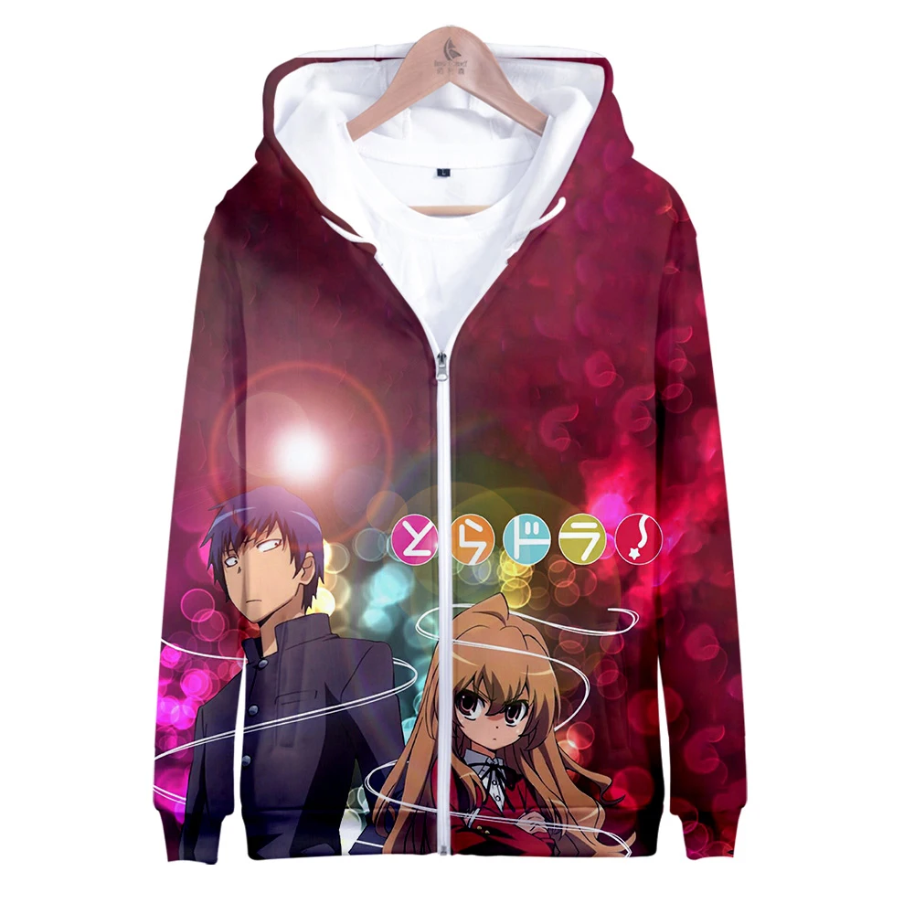 Sudadera con capucha y cremallera para hombre y mujer, ropa de calle con estampado 3D de Toradora, de manga larga, a la moda, gran oferta, 2021