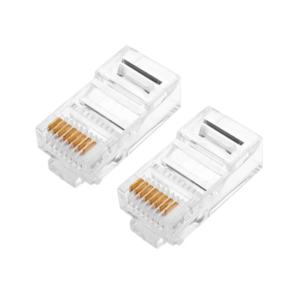 50pcs/lot Network Ethernet Crystal Heads Plug RJ45 Connectors 8Pin RJ45 Connector CAT5 CAT5e Modular Cable Plugs Socket