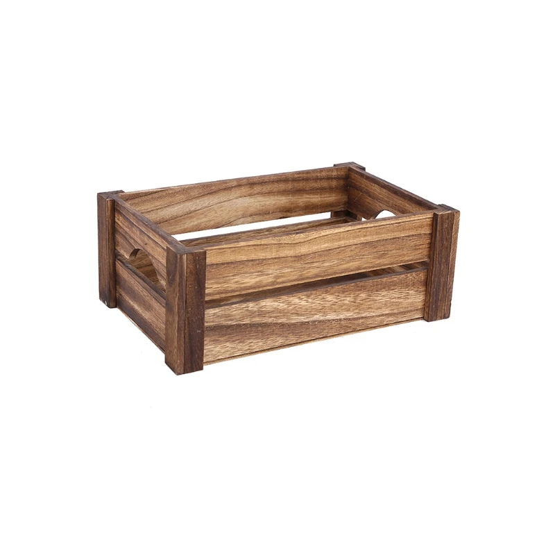 Creative Wooden Storage Box Desktop Organizer Retro Table Tray Home Decoration