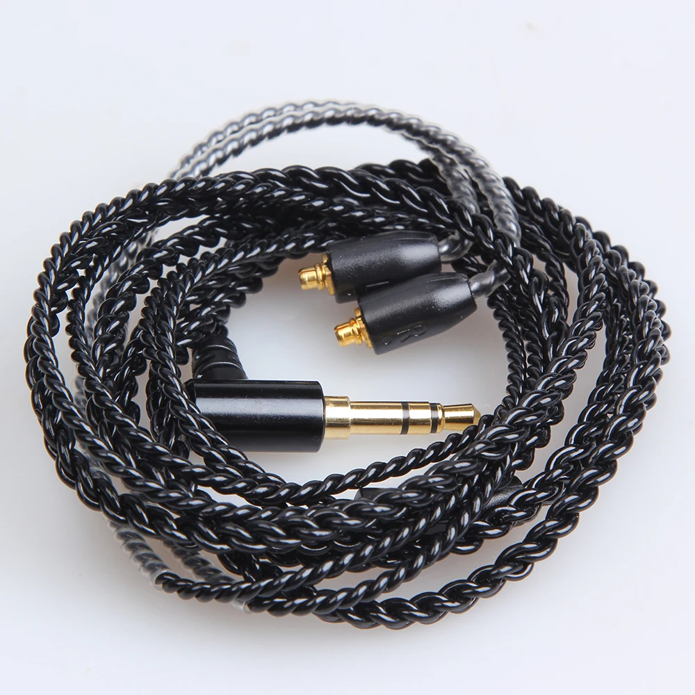 FDBRO 10pcs 3.5mm Upgrade OFC Silver Plating Wire Earphone Wire 0.78mm 2Pin Cable MMCX IE80 Headphone Cable IM A2DC Headset Wire