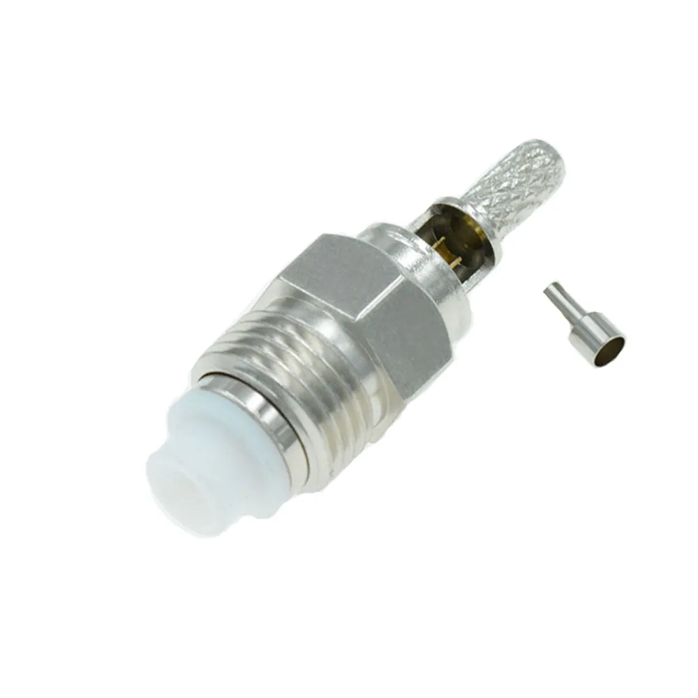 Short FME Female Jack Crimp RF Connector For RG174 LMR100 RG316 Cable