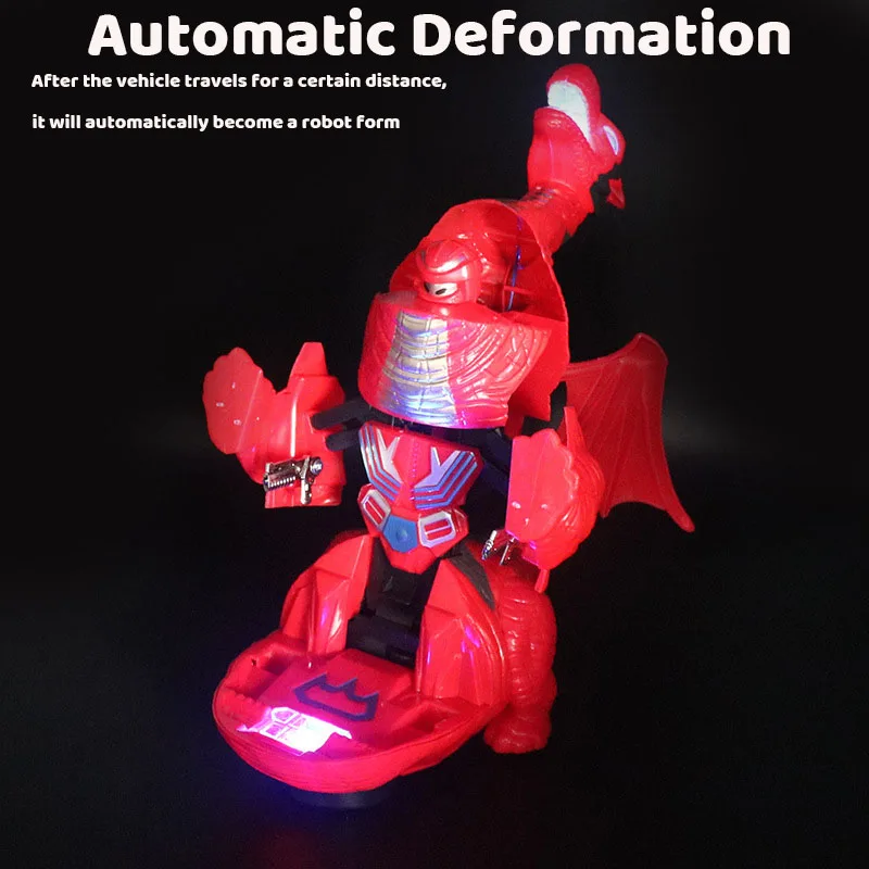 Robot dinosaure interactif électronique avec lumière musicale, jouets éducatifs pour garçons, dessin animé, déformation automatique, modèle Animal