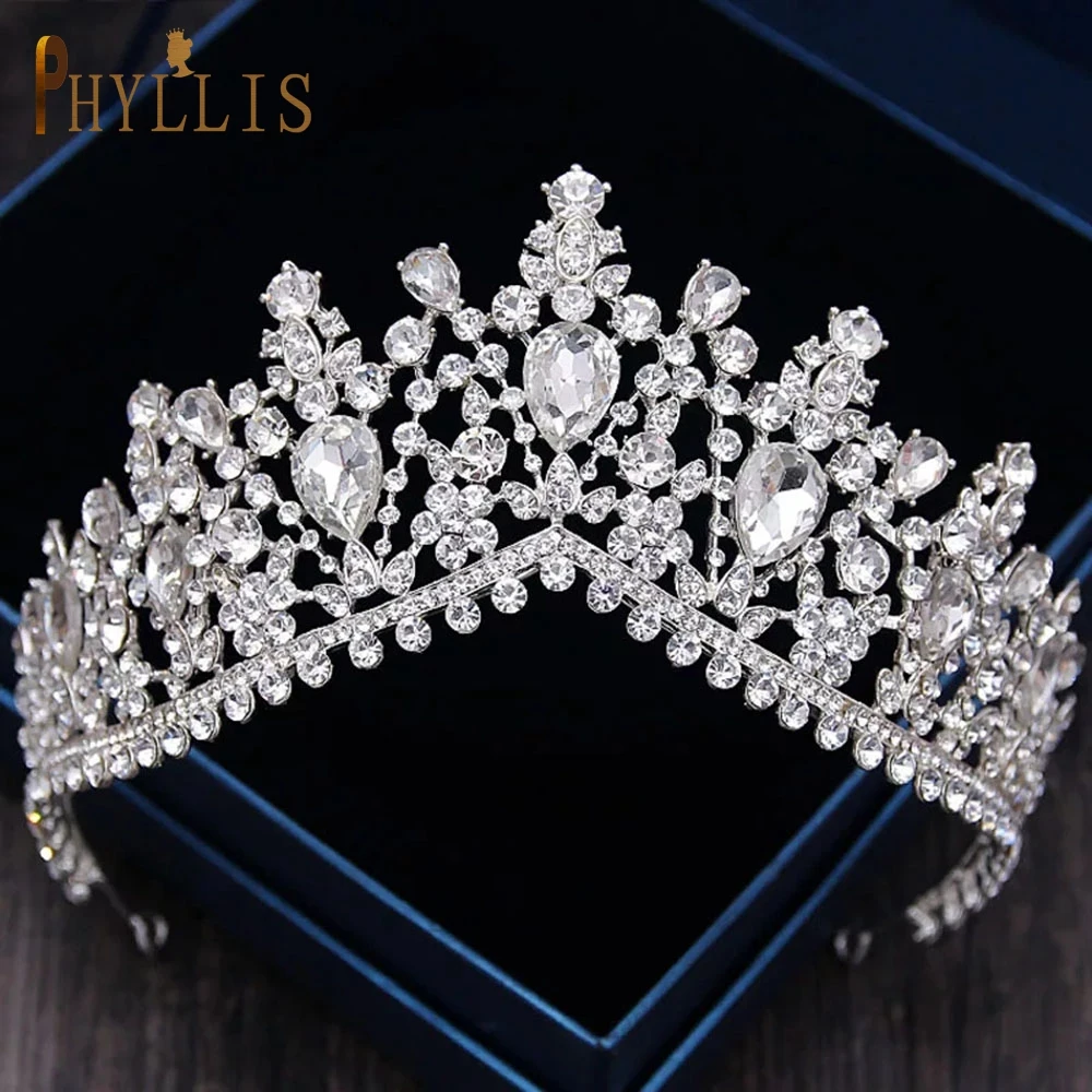 A213 Zirkon Hochzeit Runde Crown Luxus Diadem Stirnband Strass Kopfschmuck Braut Headwear König Tiaras Prinzessin Haar Jewerly