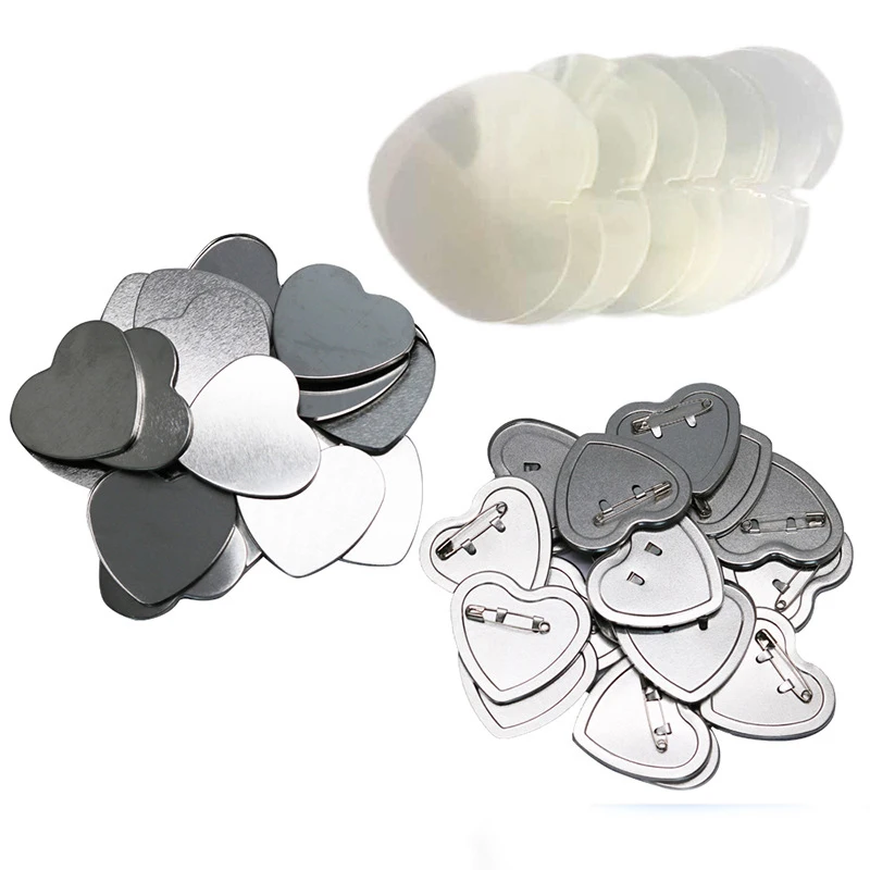 1000pcs heart badge button maker 57*53MM heart shape button badge blank material