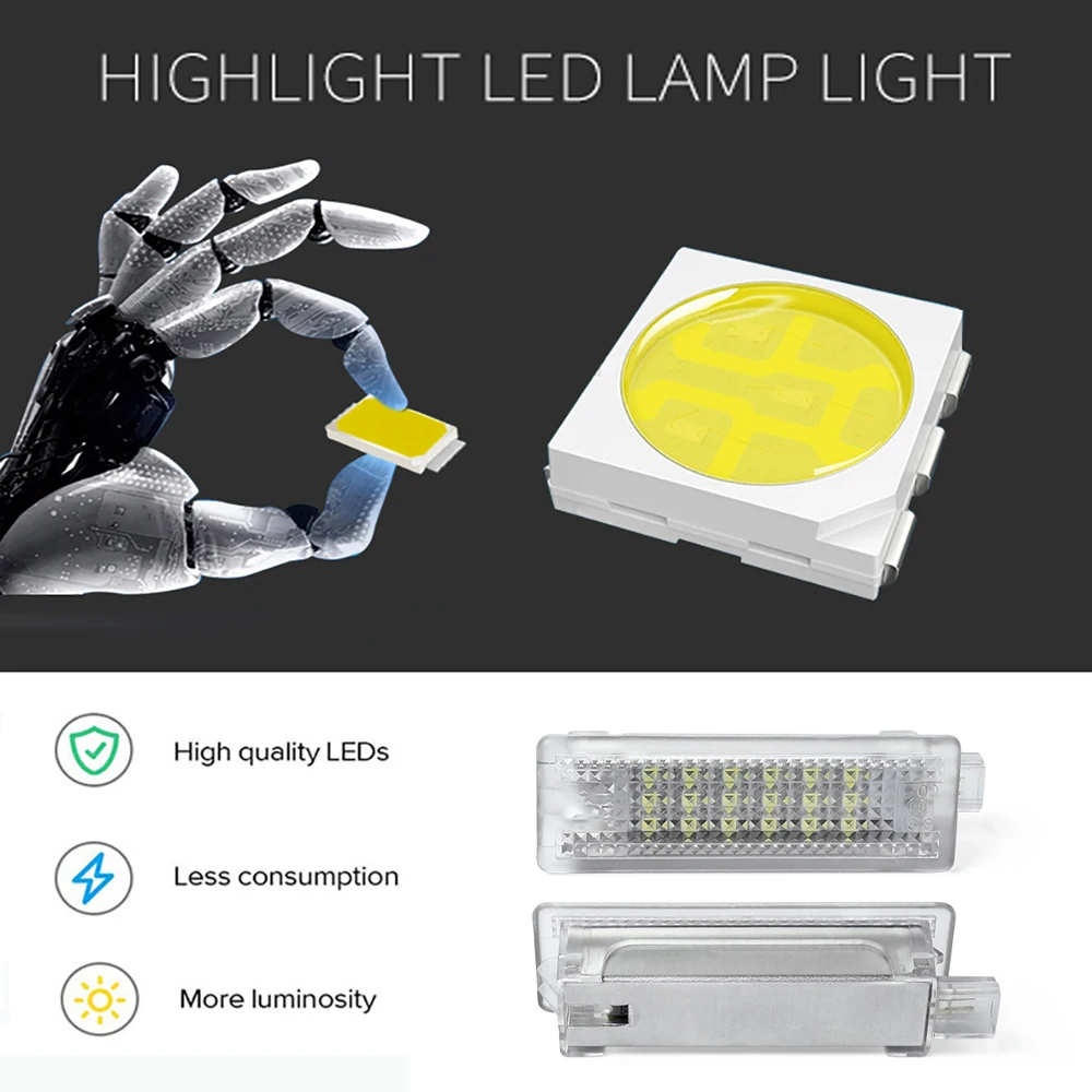 BMW용 2x LED 도어 커티시 인테리어 발판 조명, 수하물 트렁크 글러브 박스 램프, M4 F32 F33 F36 F22 F23 F45 F46 F87 M2 F82 F83 썸네일 6