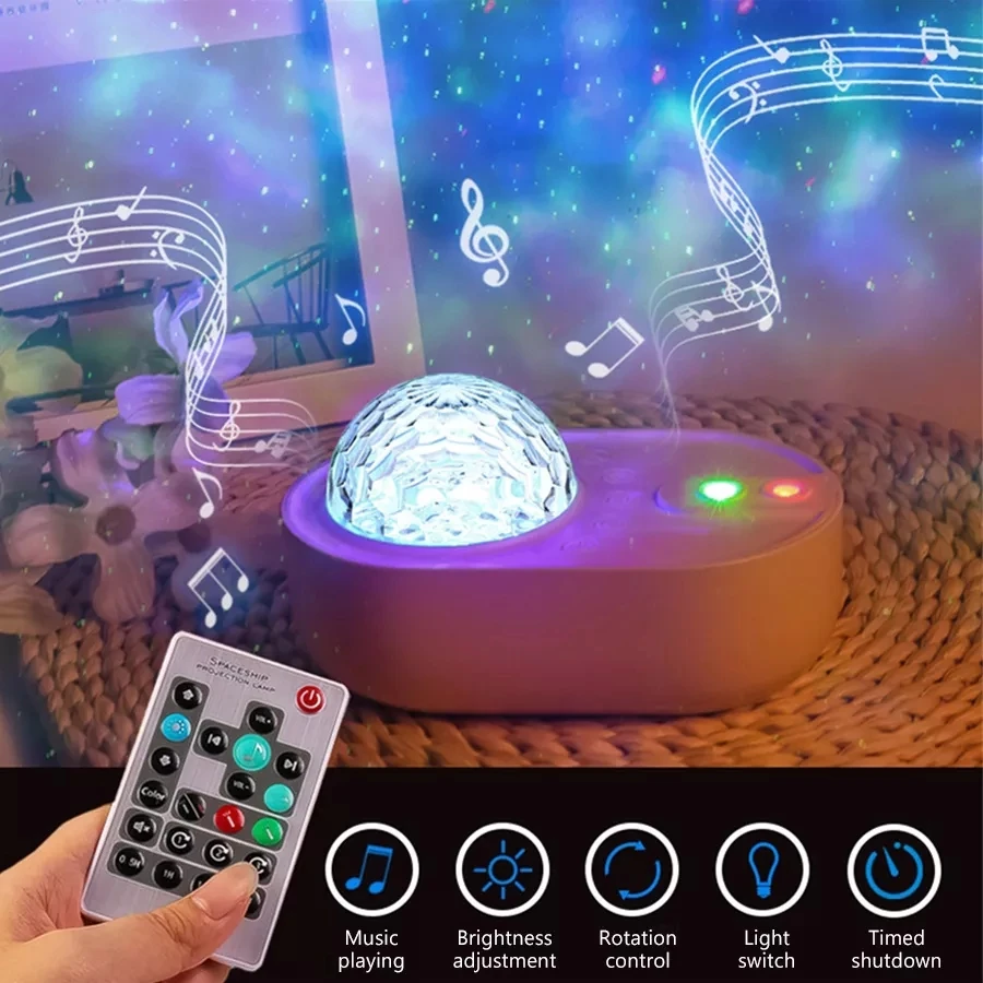 

Dropshipping Starry Sky Projector Night Light Lamp Galaxy LED Projection Lamp Bluetooth Speaker For Kids Home Party Decor