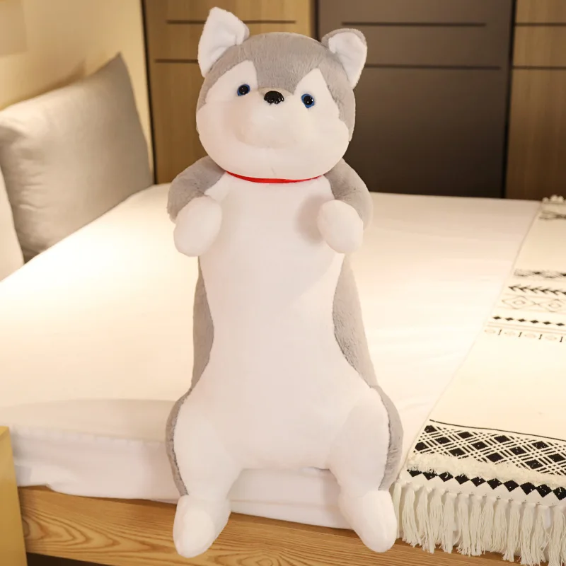 60-100CM Cute Shiba Inu & Husky Dog Plush Toys Cartoon Long Animals Sleep Pillow Office Nap Pillow Gift for Kids Baby Girls