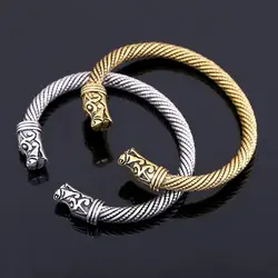 Dragon Viking Bangle Vintage Cuff Bracelet Bangle for Men Women Unisex Jewelry Statement Nail Bangle 3288