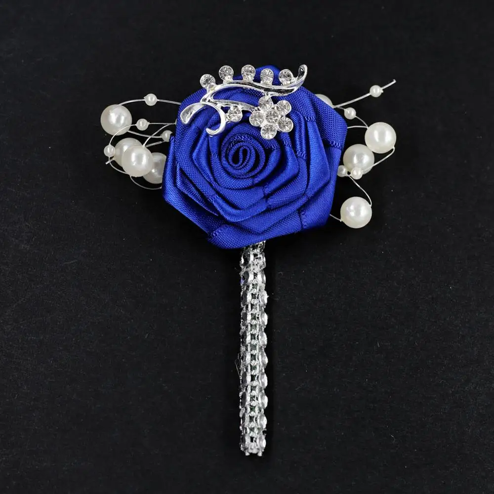 Marfim flores artificiais noivo boutonnieres melhor homem flor boutonniere casamento corsage broche prata baile de formatura boutonniere X559-17