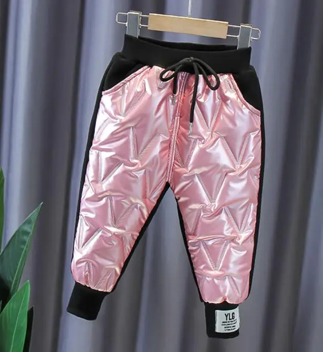 Down cotton-padded trousers Waterproof for boys girls autumn winter snow Baby Kids Thick Warm pants