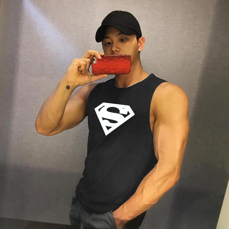 New Fitness Summer Fashion Musculation Workout Casual Mesh Tank Top Men Clothing Bodybuilding Sleeveless Shirt Quick Dry Vest