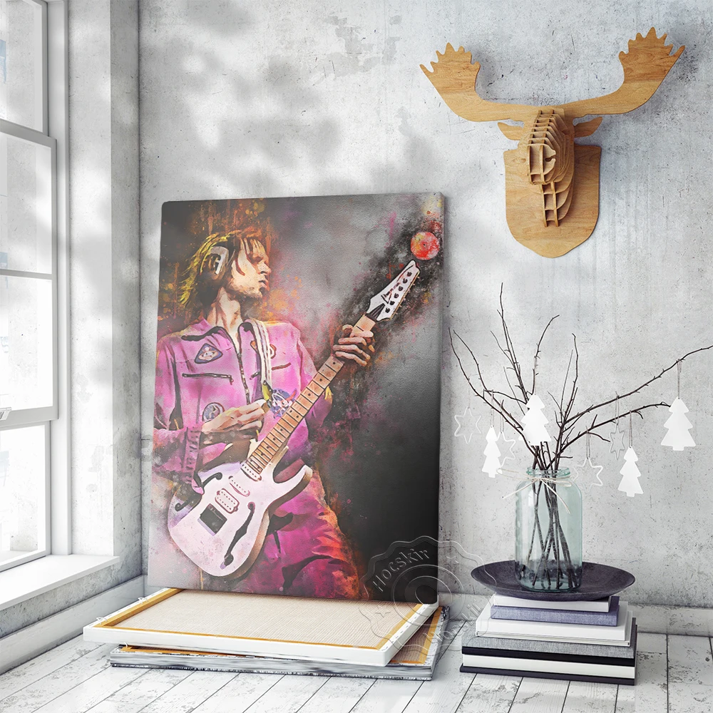 Heavy Metal Music Guitarist Paul Brandon Gilbert Poster, Music Singer Pink Watercolour Art Prints, Fans Collection, Decor Mural