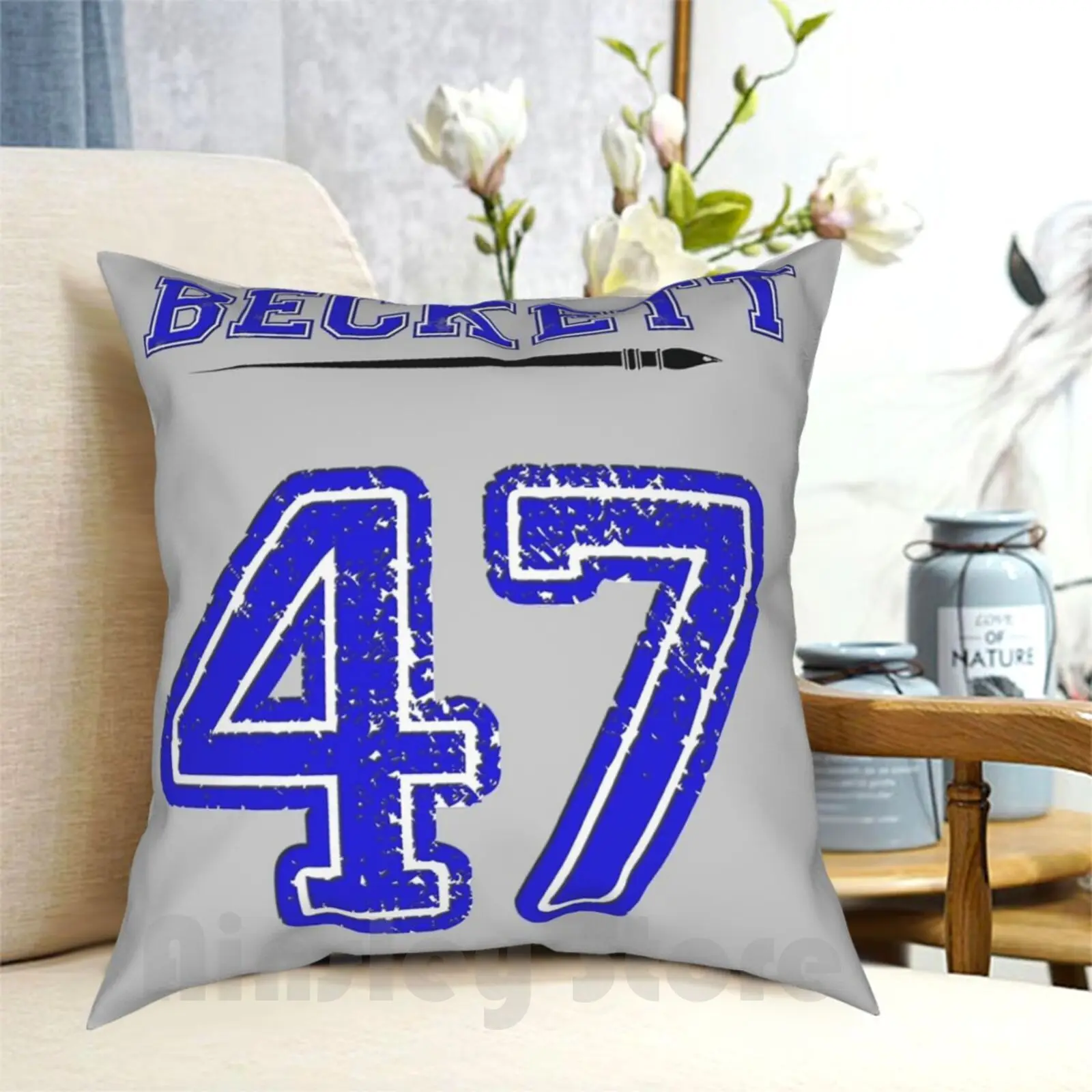 Beckett 47 Jersey Pillow Case Printed Home Soft Throw Pillow Kate Beckett Beckett Castle Sports Pro Era Richard Castle